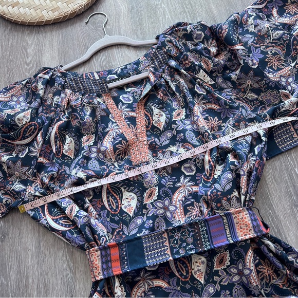 Anthropologie current air boho paisley balloon sleeve midi dress - Picture 5 of 8